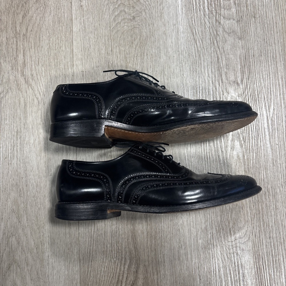 Allen Edmonds Lloyd Black Leather Wingtip Oxford Dress Shoe Size 10C